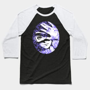 Punk Fashion Style Oval Neon Purple Glowing Girl Baseball T-Shirt